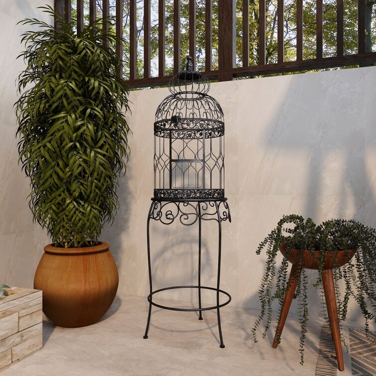 Decorative bird cage outlet stand